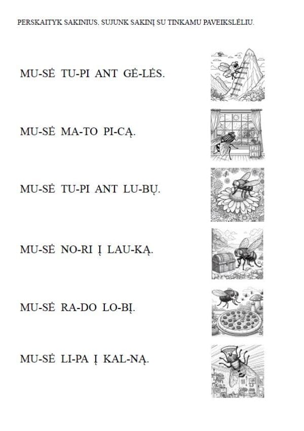 Musės norai. Eilėraštis ir skaitymo užduotėlės apie musę ...