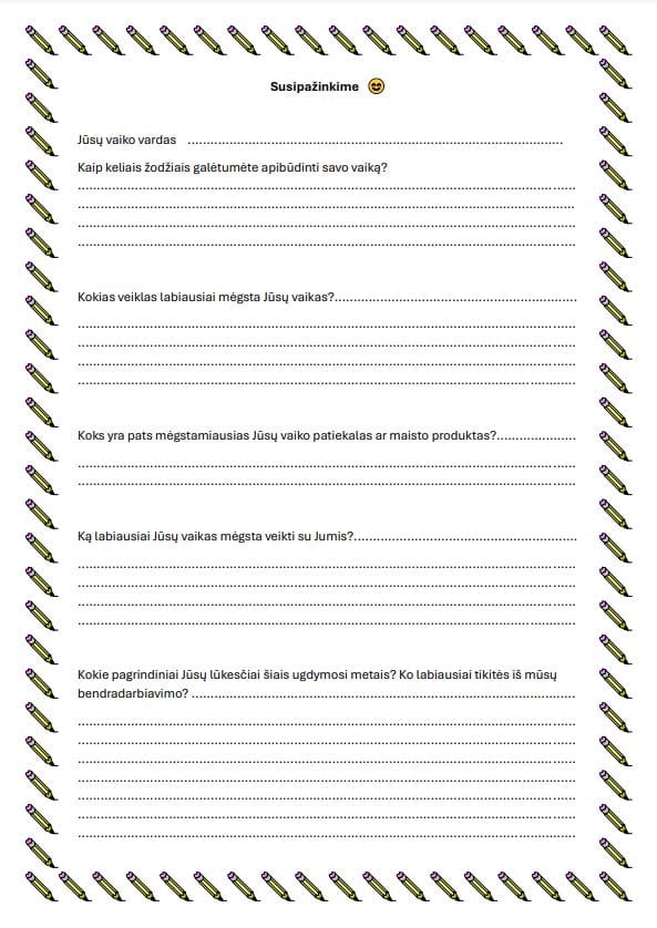 Tėvų susirinkimo anketa