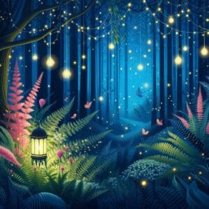 Stebuklingas Joninių nakties miškas, iliustracija